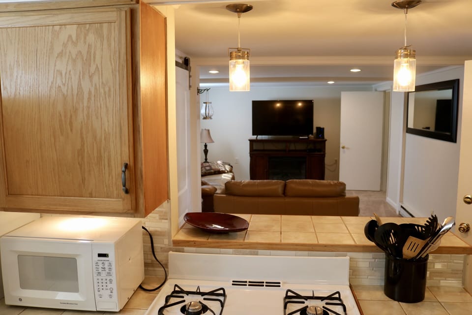 Open kitchen to living room.