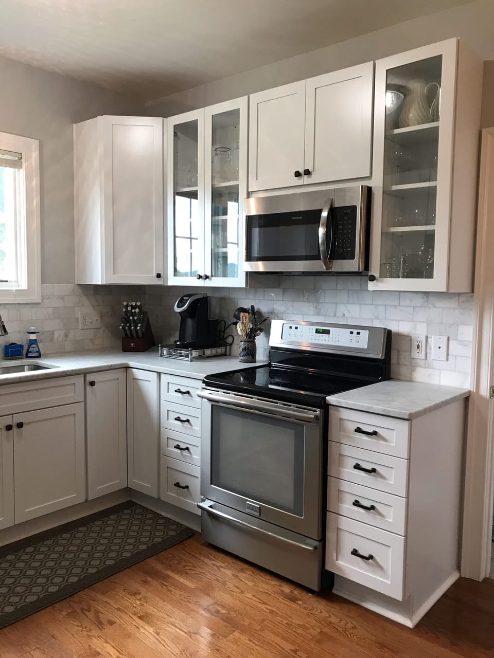 Updated stove and microwave to help you prepare that perfect meal. 