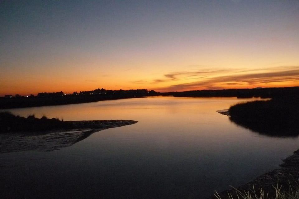 Sunset over the salt lakes, 300 metres away!