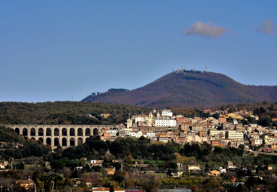 Ariccia with a bridge in December