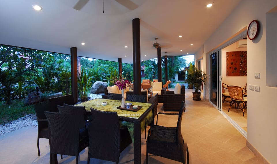 large roofed terrace