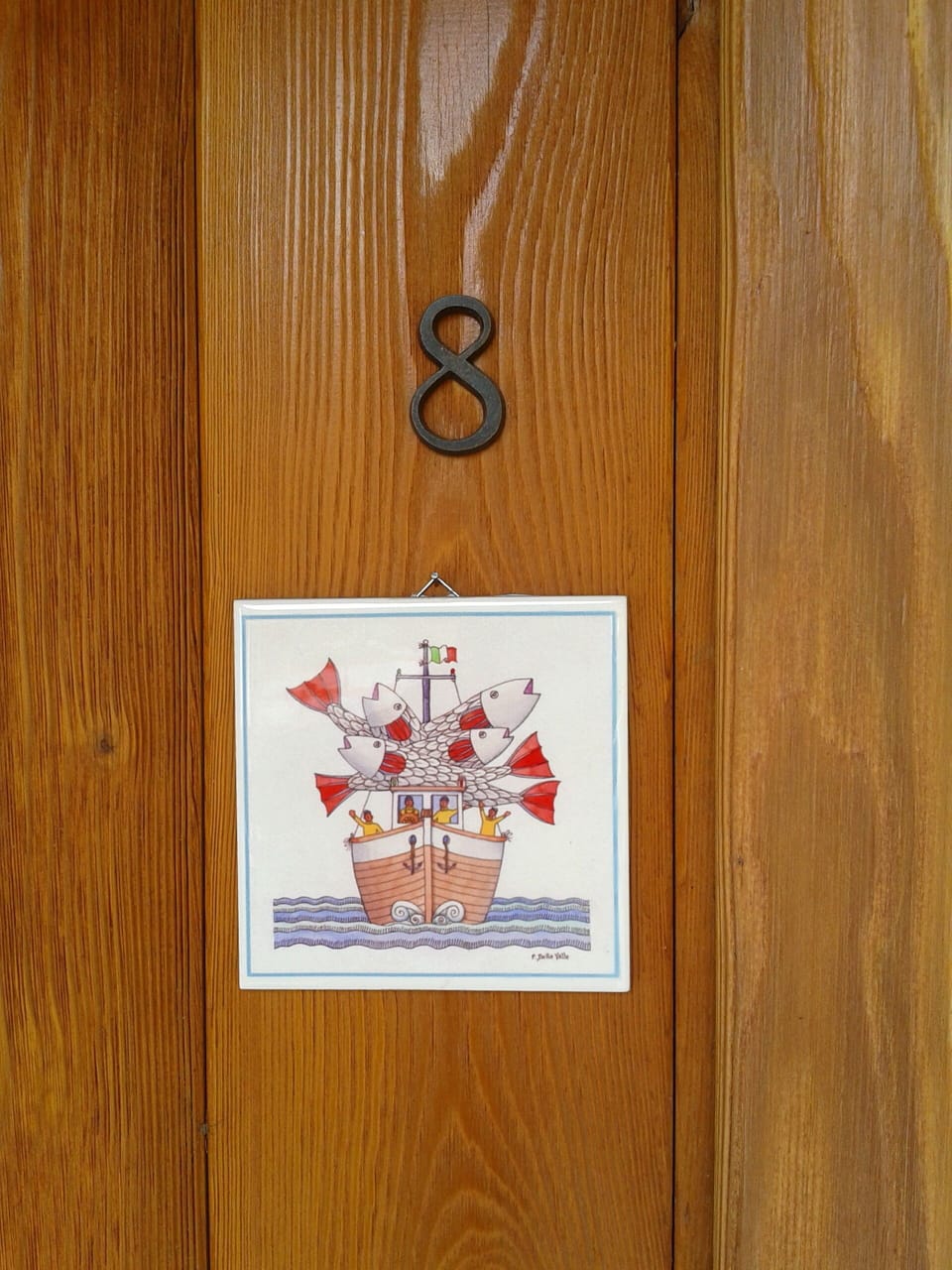 on the door