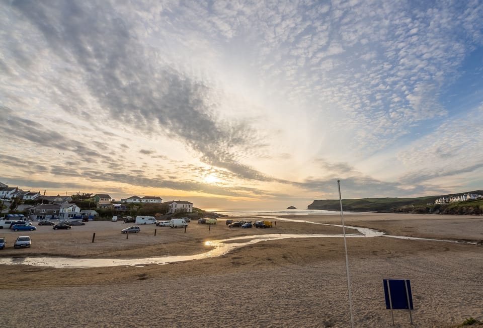 Sunset at Polzeath beach