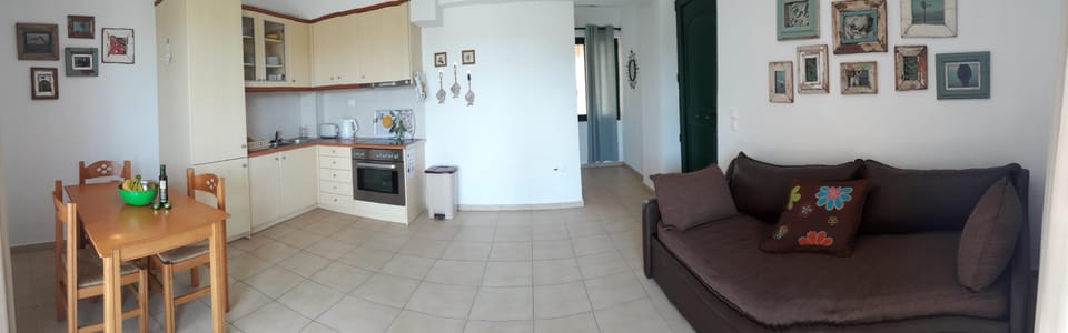 Living area consists of kitchen, dining and lounge area