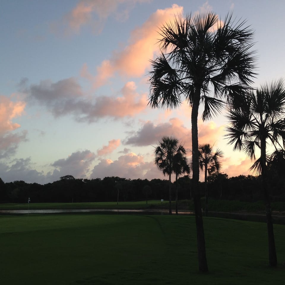 17th hole at sunset.