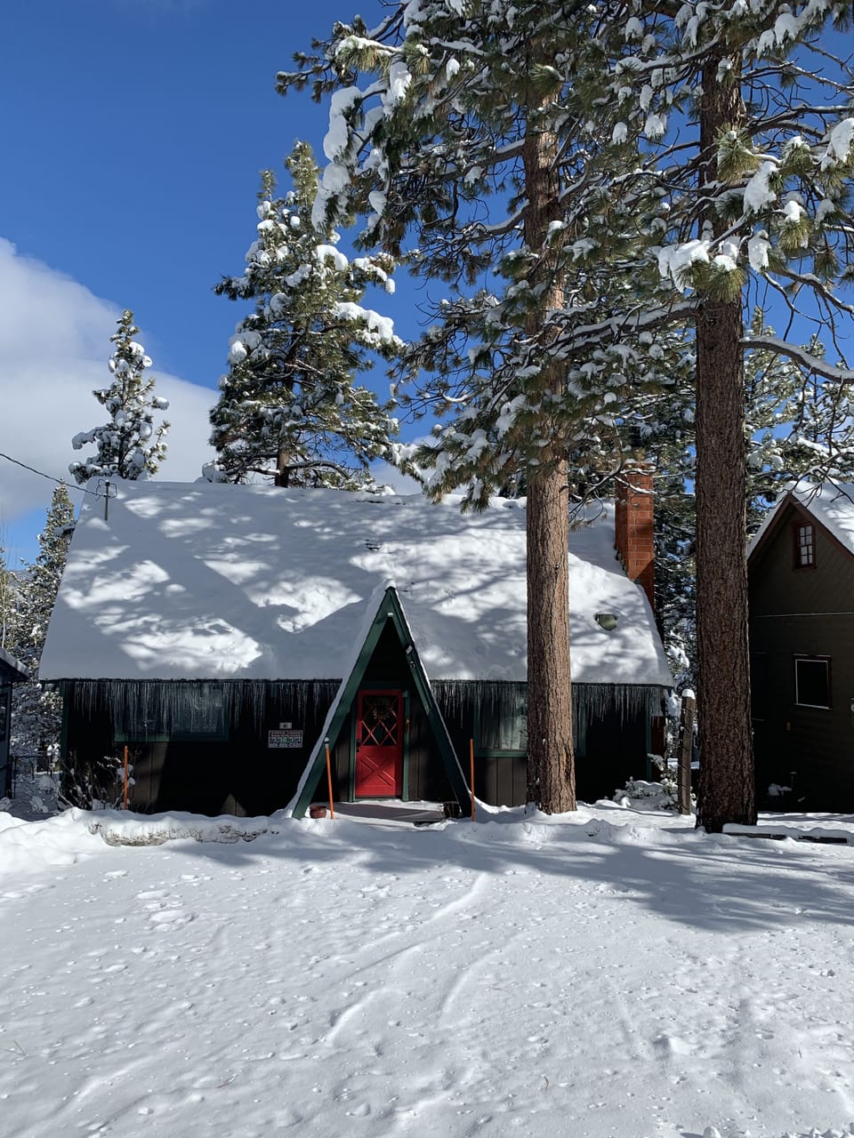 Driveway & Front of Cabin during the Winter