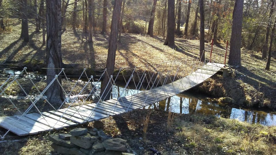 Suspension bridge on the property