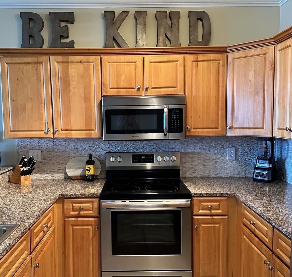 Fully equipped kitchen.  