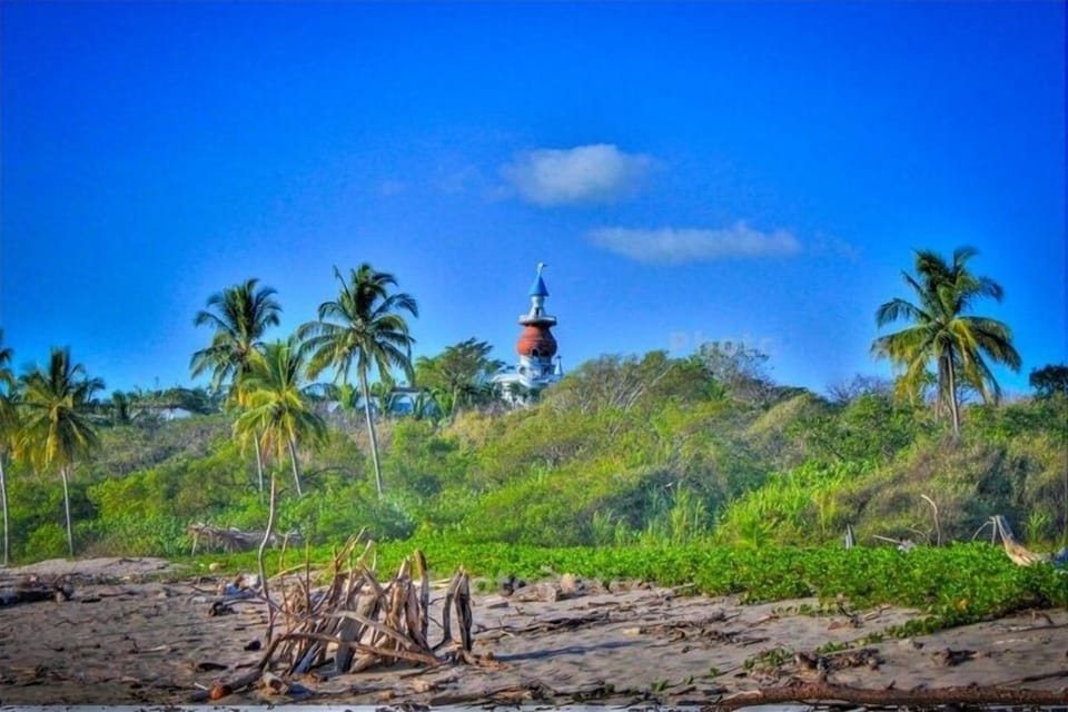 The old hotel on punta pelada is a short walk down the beach.