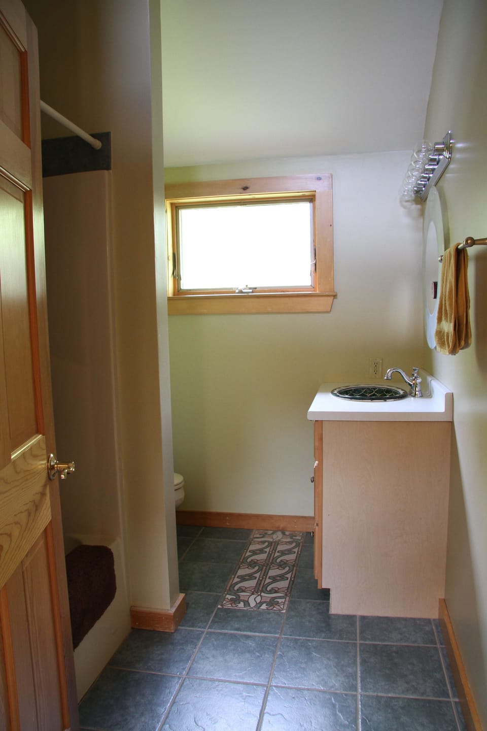 The Upstairs Bathroom has a full bathtub.  