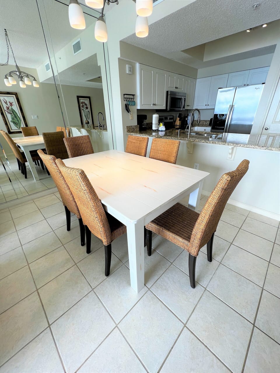 Dining and kitchen.