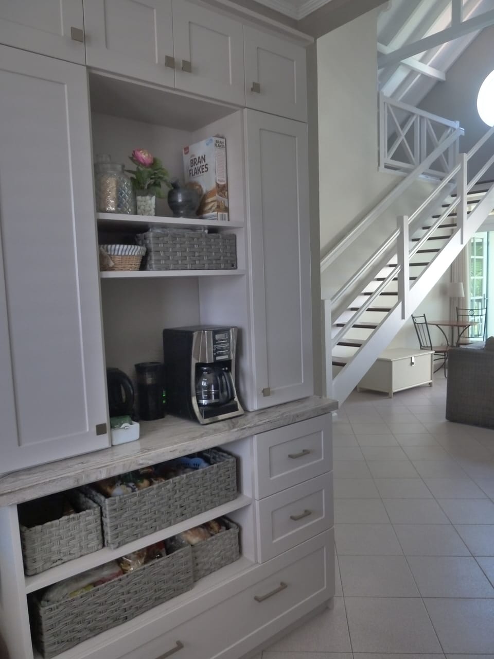 kitchen butler with coffee station & plenty of pantry space