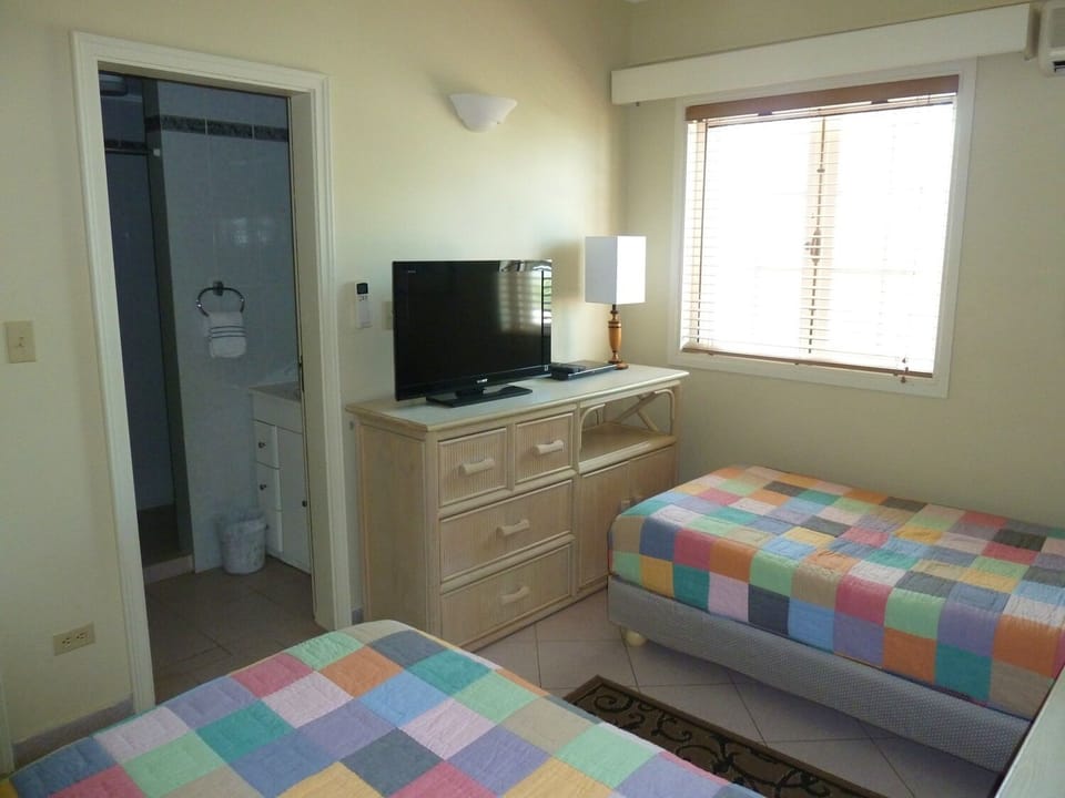 2nd bedroom with private ensuite bath, TV and blu-ray player