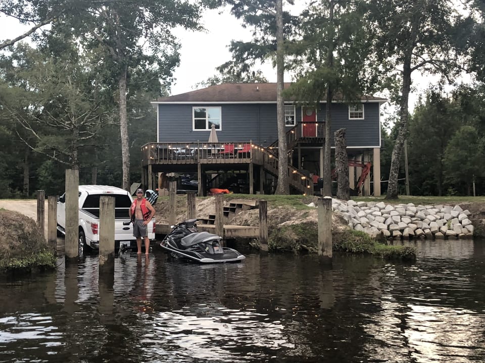 You can launch Boats or Jet Skis.  We also have 2 Jet Ski docks.