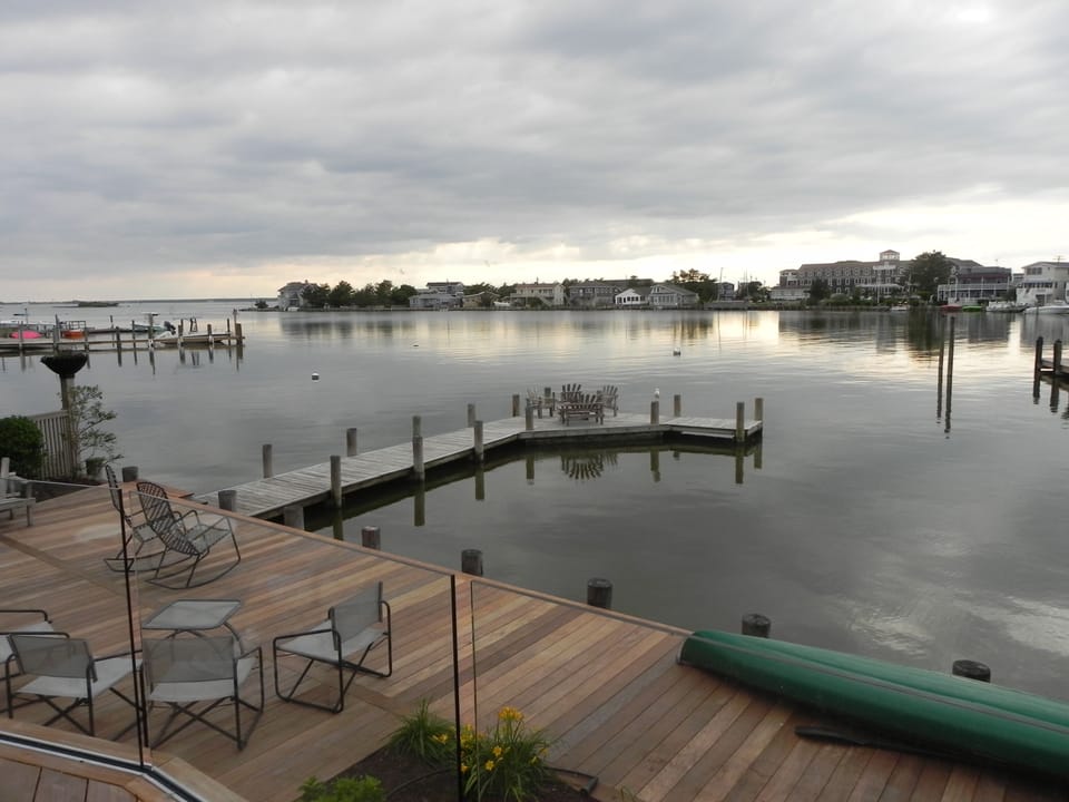 view of dock on Harvest Cove from lower deck