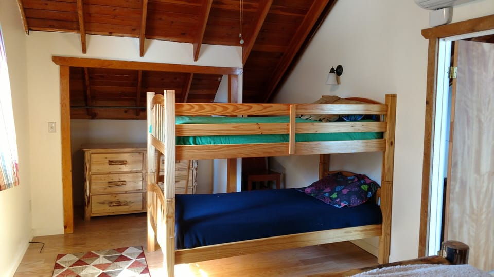Upstairs Bedroom (3rd) with Queen Bed and Bunk Beds