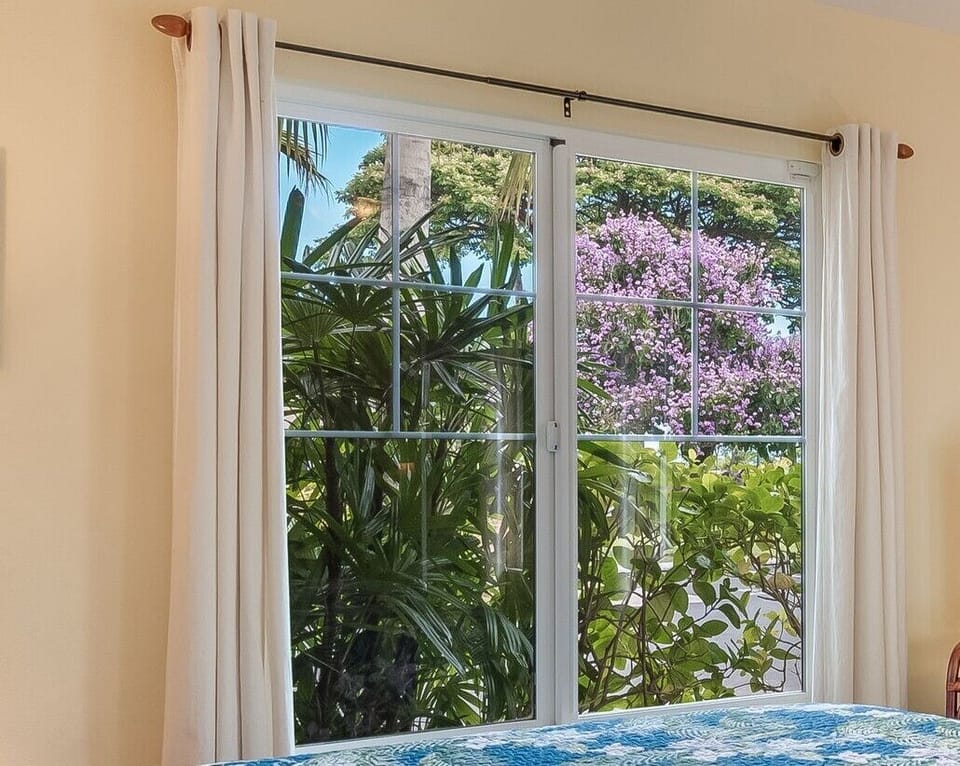Tropical views from windows in the second bedroom.