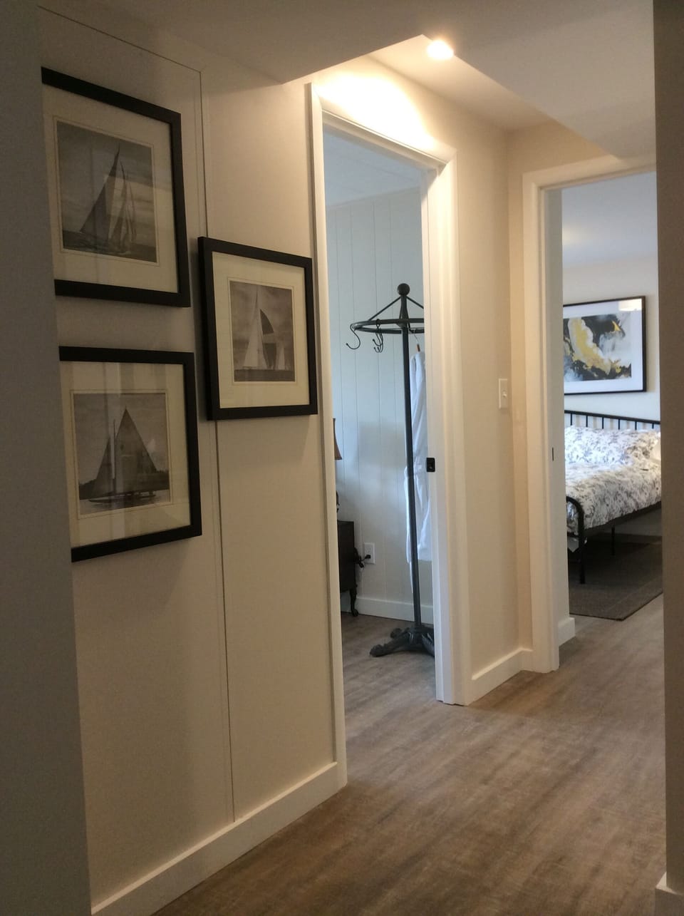 LowerLevel Hallway between King and Full sized bedrooms
