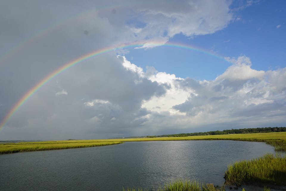 Rainbow over one of the many lagoons on Kiawah. Welcome to Paradise!
