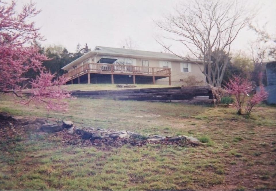 Red Buds in Spring at Spec's Place - View from lake