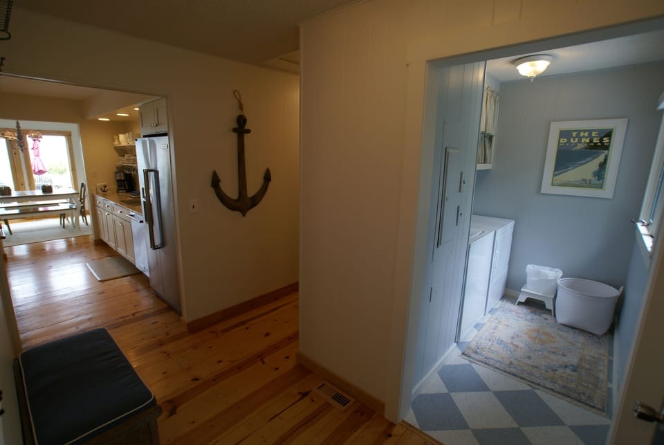 Entry hall, laundry room to the right, kitchen straight ahead. . .