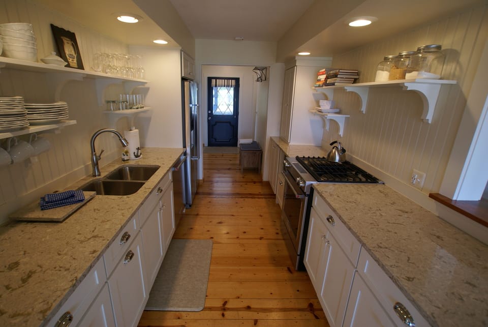 Everything you need for cooking and dining.  All new appliances.  Gas stove. 