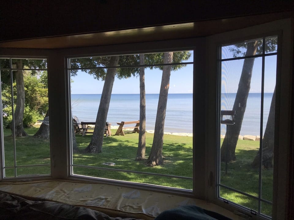 Large Bay Window with wonderful view of Lake Michigan!
