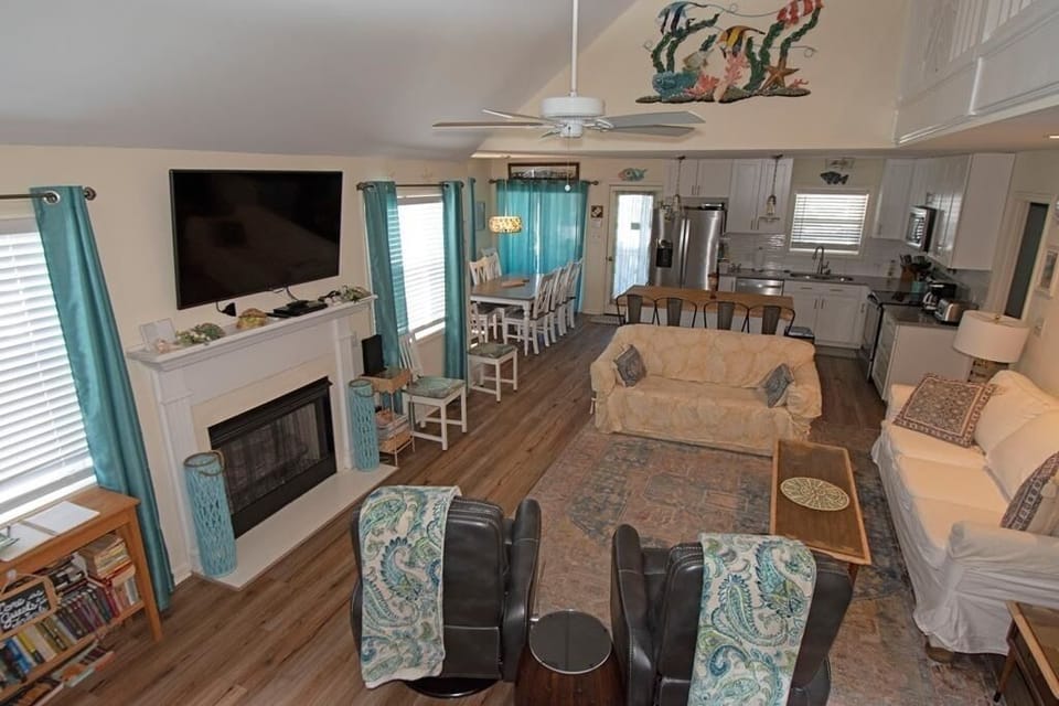 View of Living Room from Staircase