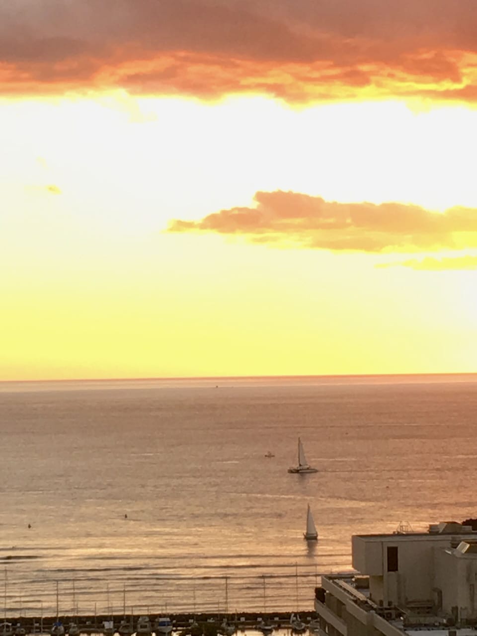 Sunset view from the kitchen