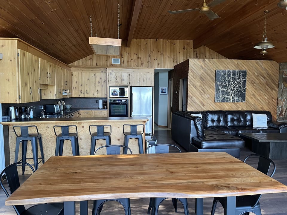 Open concept dining room, kitchen and living room