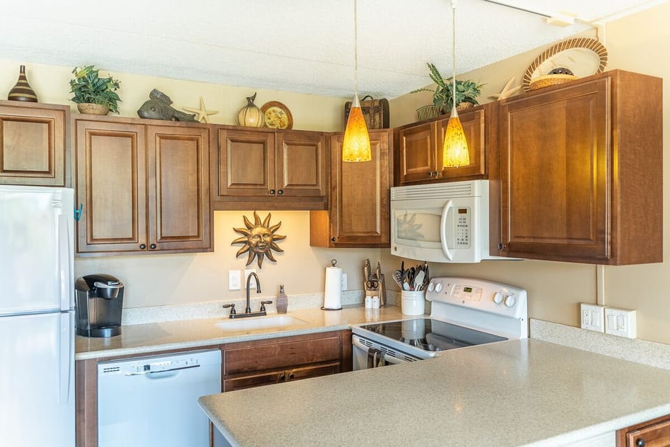 The kitchen is stocked with more than you will need or want during your stay