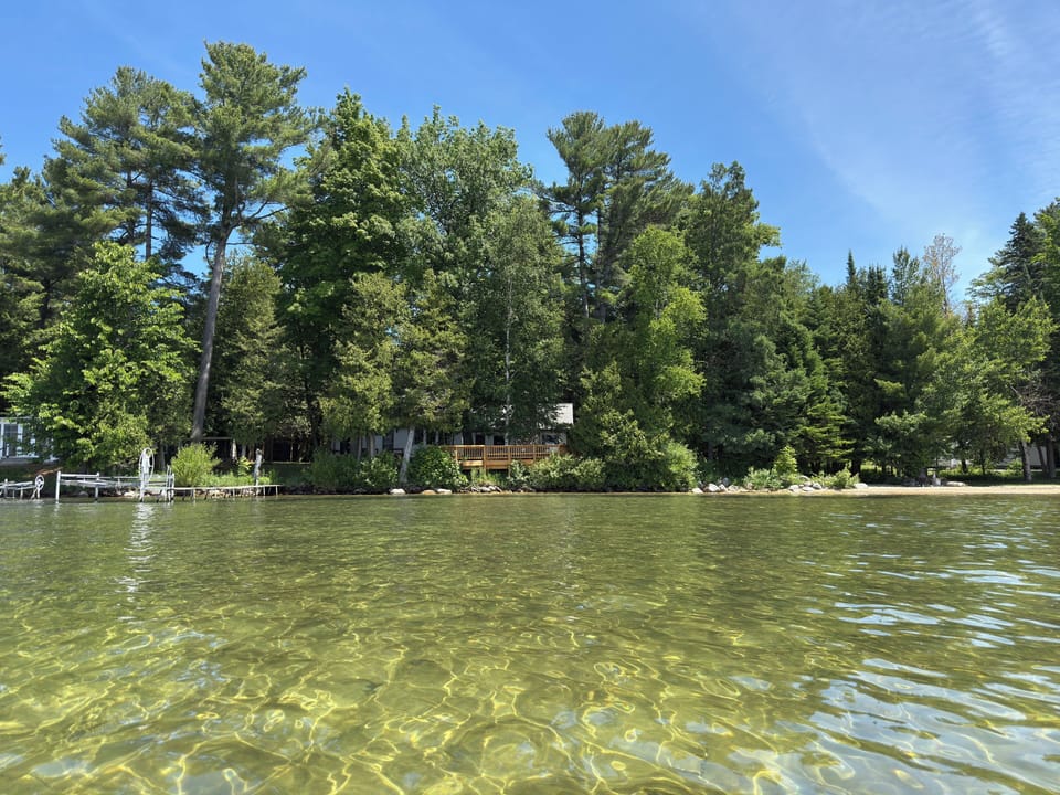 The cottage seen from the lake