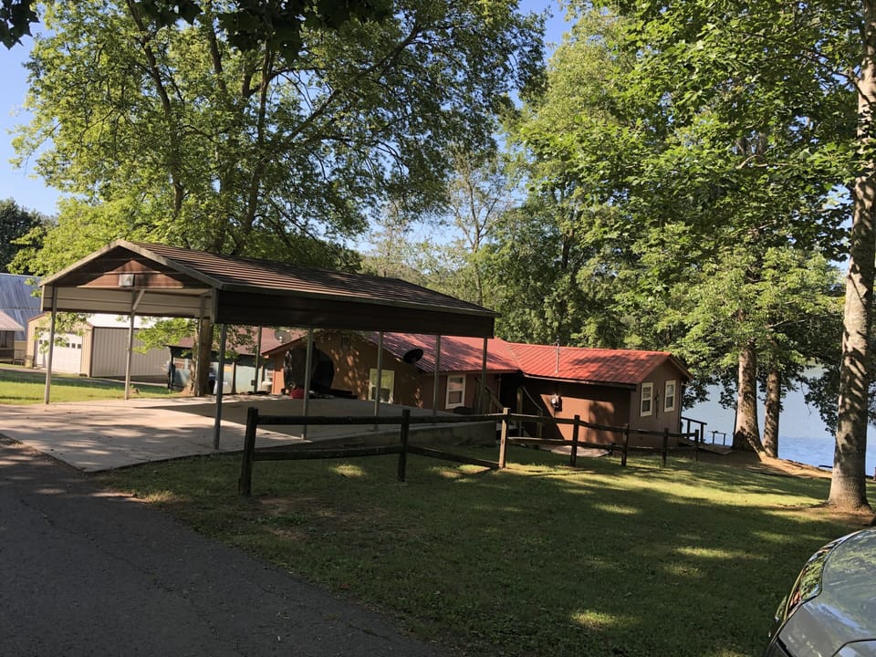 Carport and back of the cabin