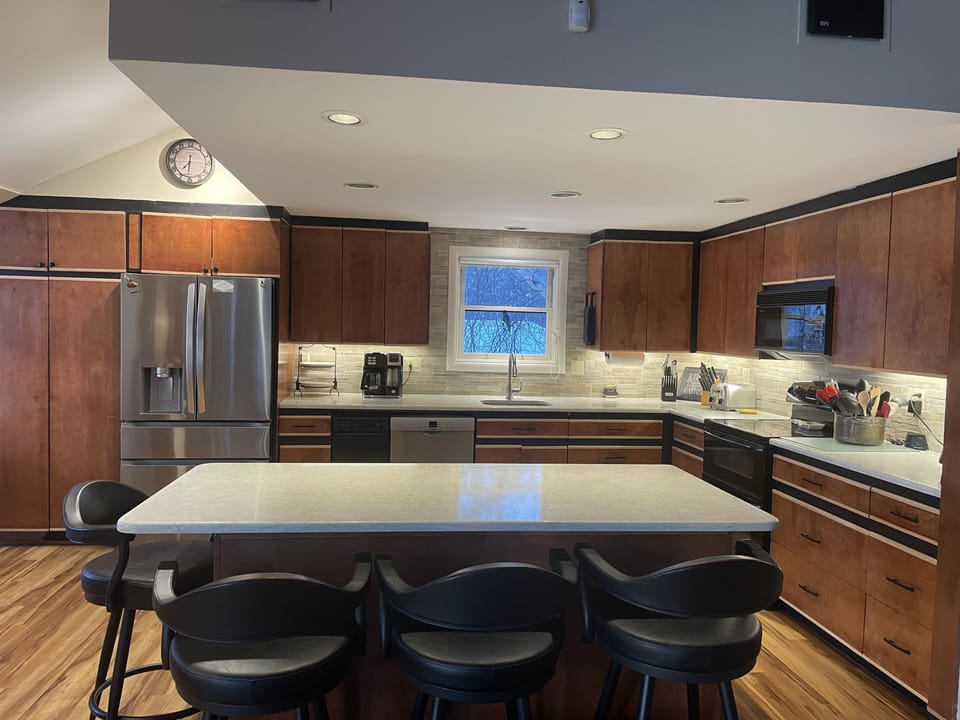 Kitchen island with seating for five