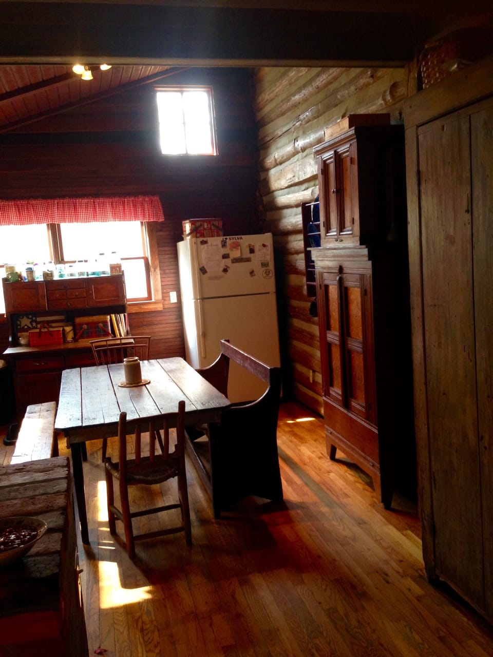 Kitchen table seats 8.