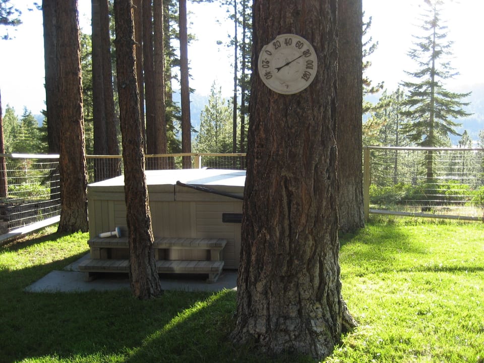 Backyard hot tub