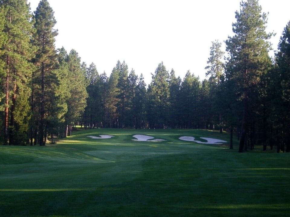View of the 15th green just off the back deck