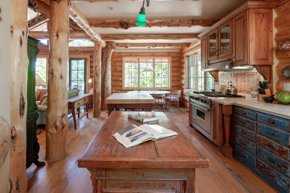 Kitchen islands looking towards dining area.