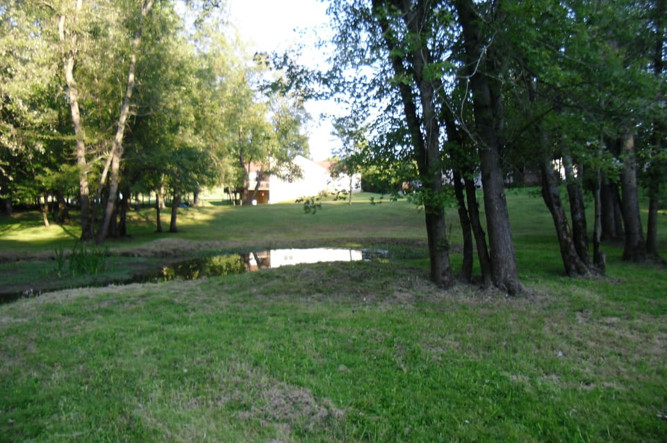 Side View from Distance with Lake in Foreground