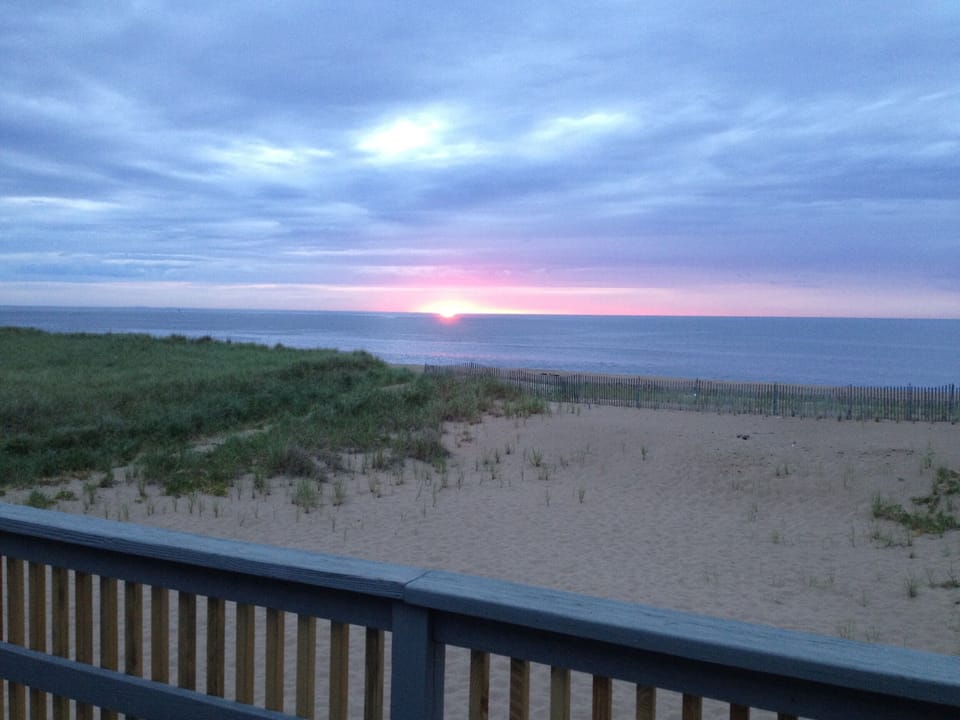 A spectacular ocean sunrise on the deck just outside your bedroom.