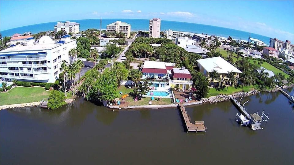 View of the house and river and beach