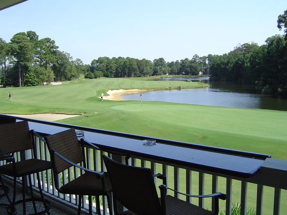 18th Finishing Hole view from the outside clubhouse porch