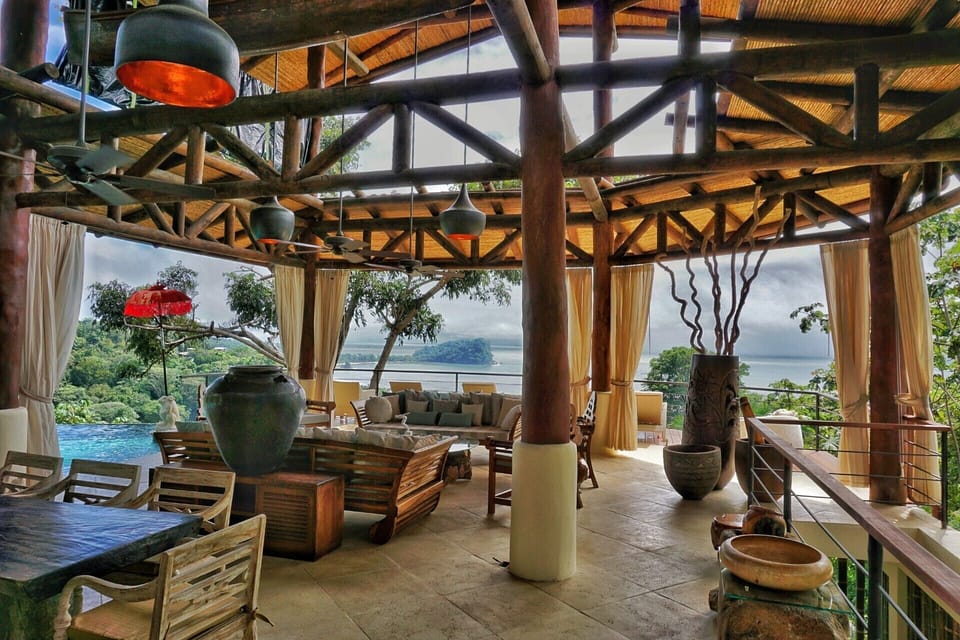 The patio area is great for relaxing in warm weather.