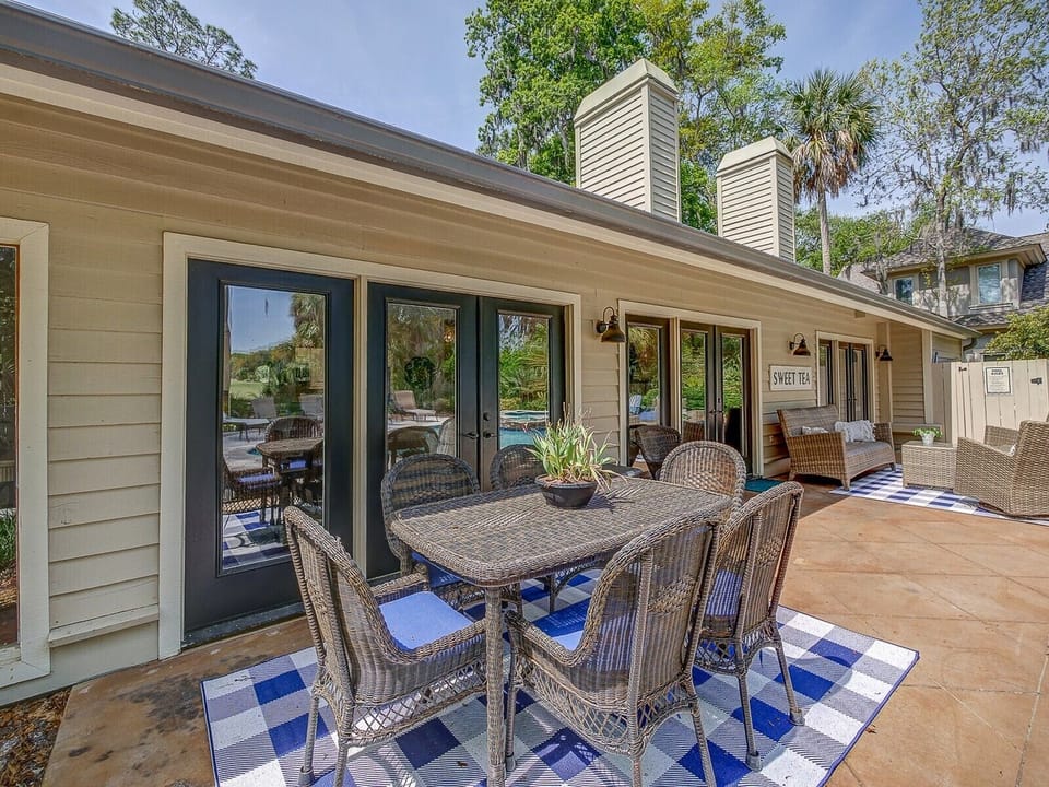 Outdoor Dining Table and BBQ Grill at 16 Heath Drive