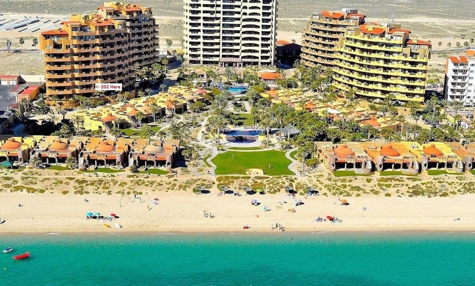 Resort view from beach, you will notice we are in the tower closest to the beach