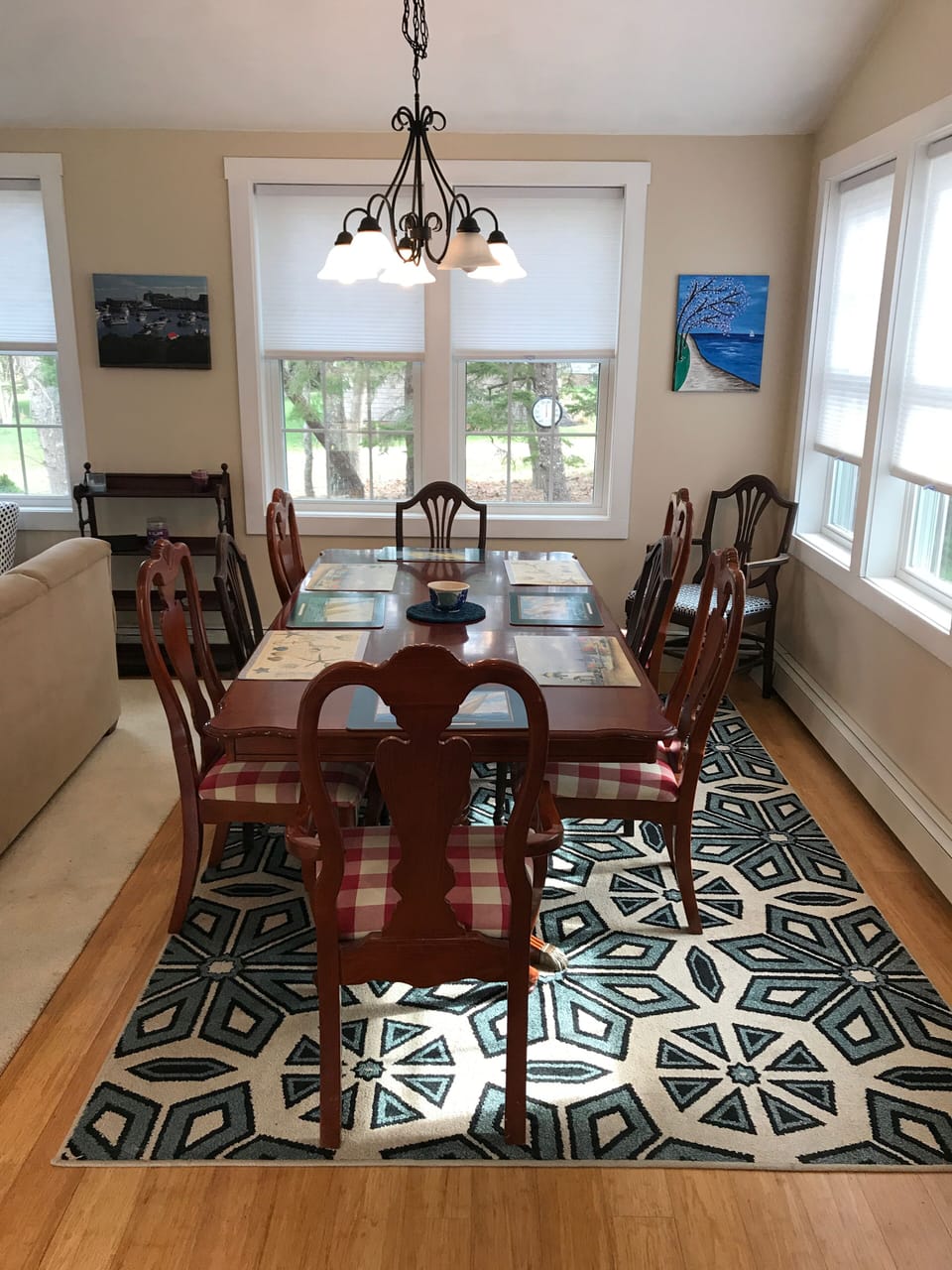 The dining area