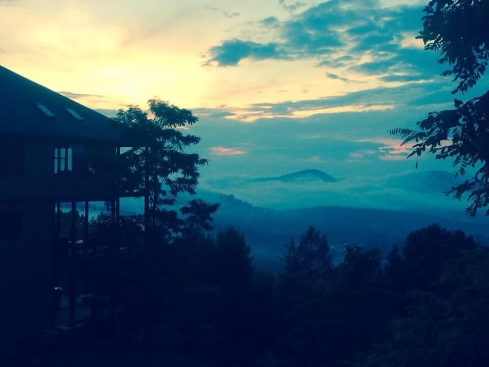 In the Clouds at 2700+ ft. View of both porches from driveway.