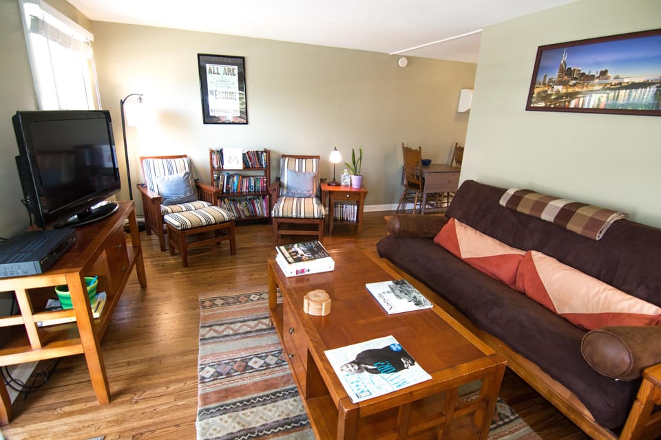 Apartment A living room with futon