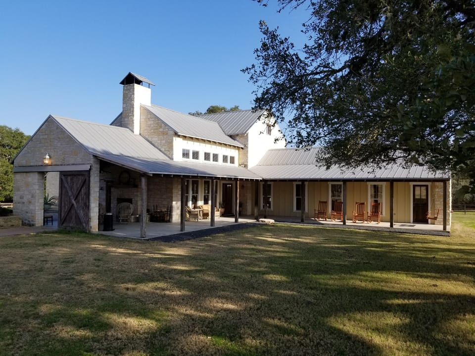 Stone Farmhouse with lots  of outdoor seating to your liking.