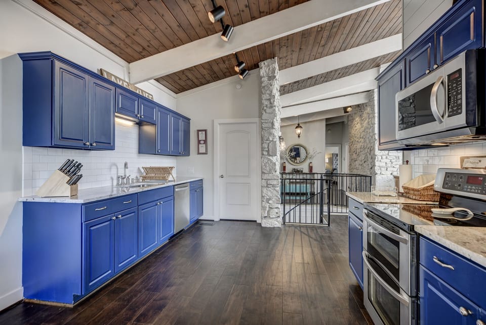 Fully equipped kitchen with double oven.  Laundry room off kitchen 